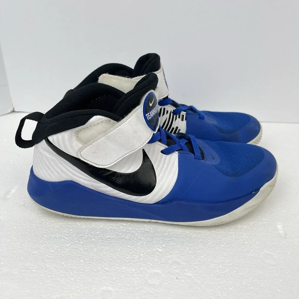 Nike Team Hustle D9 Kid Child Shoes Sneakers Size 3Y Youth Blue White AQ4225-405